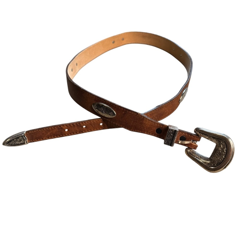 Torel Split Cowhide Leather Made in Texas USA Silver Embellished Size 38/95